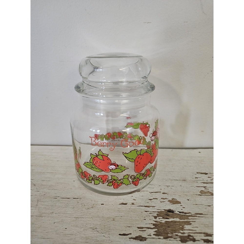 Vintage Strawberry Shortcake American Greetings Berry Good Glass Jar